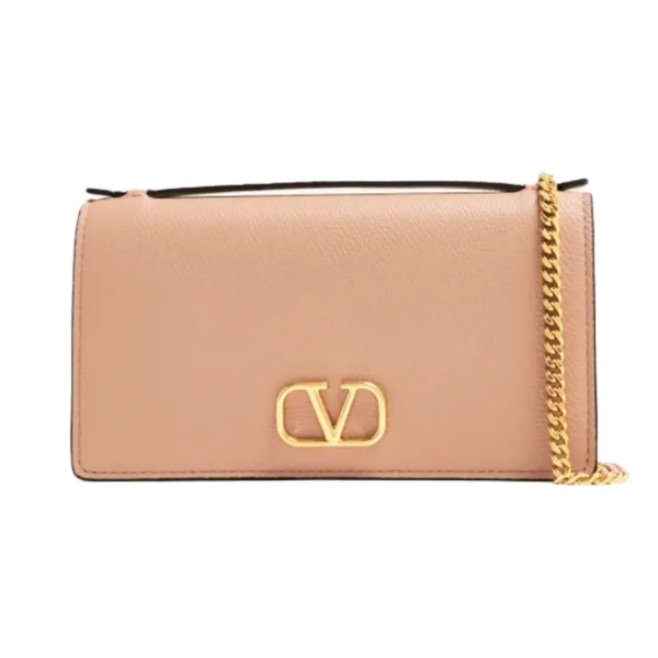 شنطة فالانتينو صغيرة 20سم لون بيج راقية بحامل سلسال