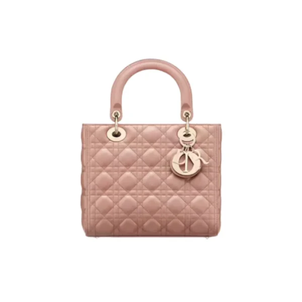 شنطة ليدي ديور ميني ماستر جلد مبطن وردي