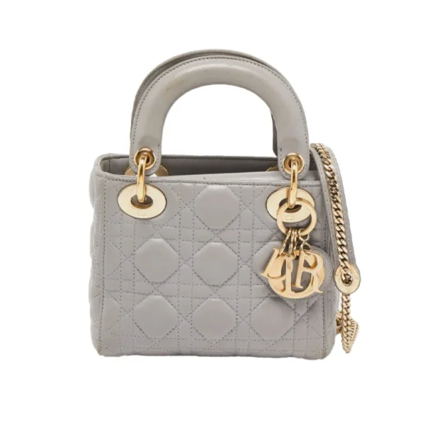 شنطة بحامل كتف ليدي ديور 17سم بلون رمادي فاتح