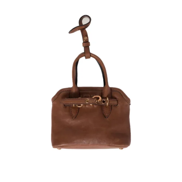 حقيبة ميو ميو الصغيرة أدفنشر جلدية لون بني مميز