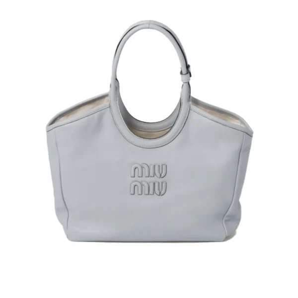 حقيبة ميني ميوميو آيفي 21سم جلدية أنيقة بمقابض علوية لون سماوي