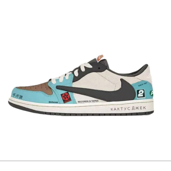 نايكي شوز اير جوردان 1لو x ترافيس سكوت لون ازرق رياضي