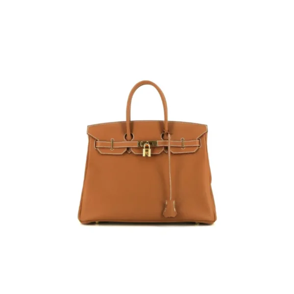 شنطة هيرمز بيركين توغو ذهبية جلدية